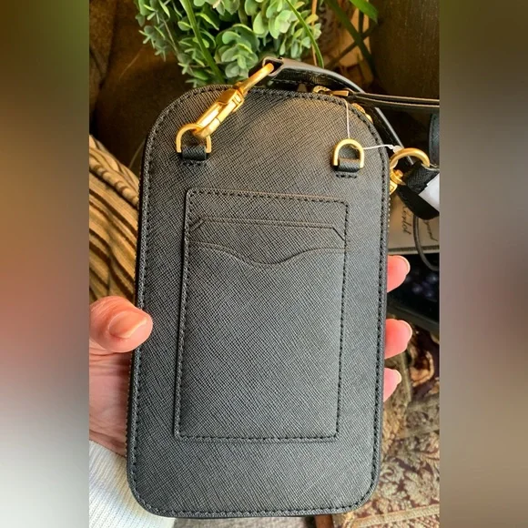 Authentic TORY BURCH leather saffiano dual zip phone cards crossbody - Picture 4 of 8